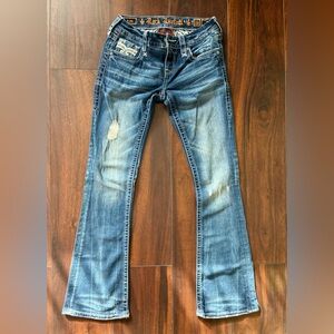 Women Rock Revival Distressed Flare Jeans Size 26